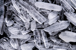 heavy drug methamphetamine crystal meth use isoalted on a black background