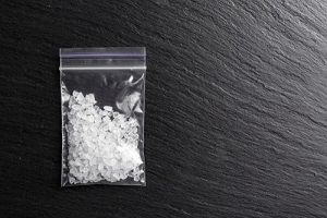white crystals drugs methamphetamine in a plastic bag knowing how addictive is methamphetamine