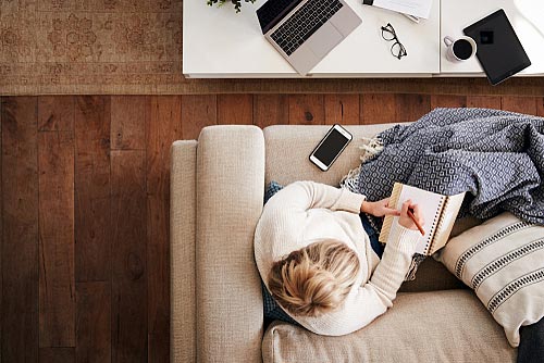 an individual enjoying her time at an intensive outpatient program at home