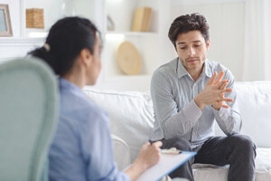 A man with his therapist during the intensive outpatient program