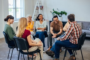 happy people during group therapy