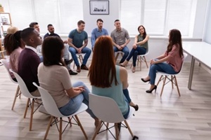 various people during DC intensive outpatient program group therapy session