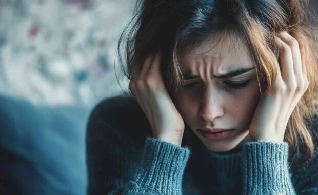 Young Girl Stressed with Mental Health Changes