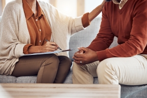 Therapist Helping Male Patient to Overcome Challenging Unhelpful Thought Patterns
