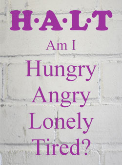 HALT - Hungry Angry Lonely Tired